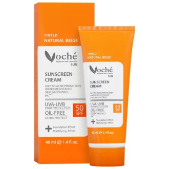 کرم ضد آفتاب رنگی وچه پوست چرب spf50 (بژ طبیعی)